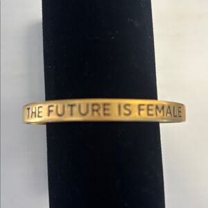 The Future Is Female Bracelet Gold Tone Bird Stone